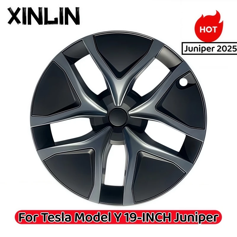 Фото Для Tesla Model Y Juniper 2025 + 4 шт. крышка ступицы автомобиля сменная крышка колеса 19 дюймов эффективная автомобильная крышка ступицы аксессуары №1