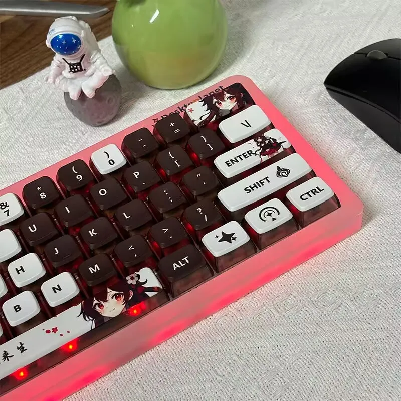 Genshin Impact Theme HuTao PBT + PC Колпачок для клавиш Механическая клавиатура Пудинг Красивая