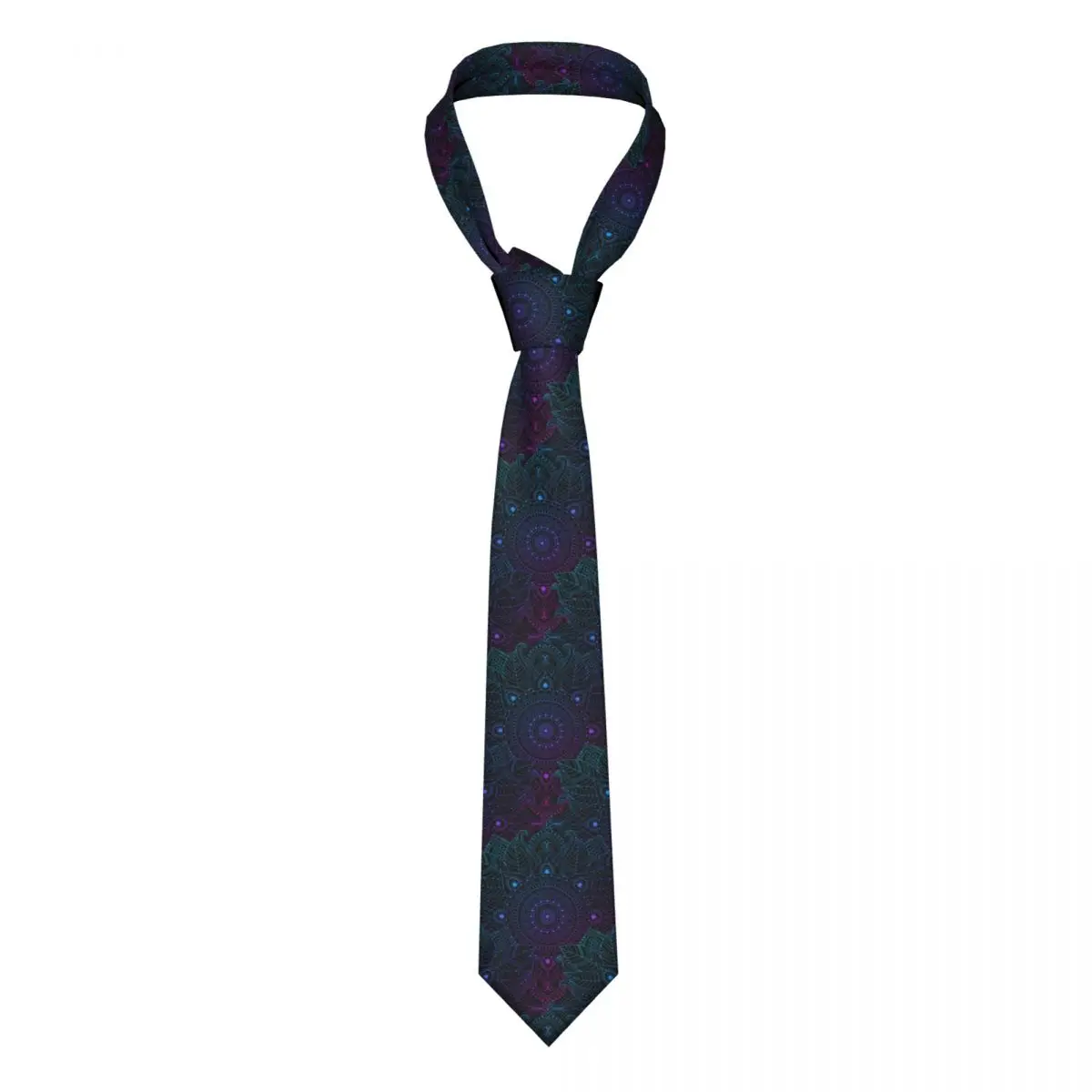

Mens Tie Slim Skinny Gradient Mandala Boho Mosaic Tiles Necktie Fashion Necktie Free Style Men Tie Party Wedding