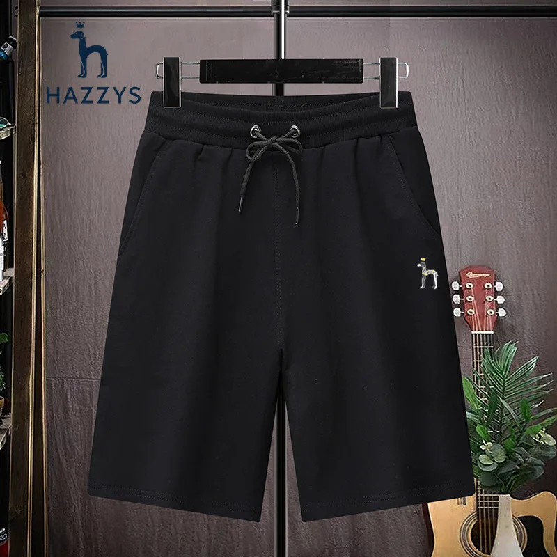 HAZZYS New Summer Men's Shorts Casual Loose Sports Pocket Shorts Cool Drawstring Five-point Pants Trendy Fashion Pants