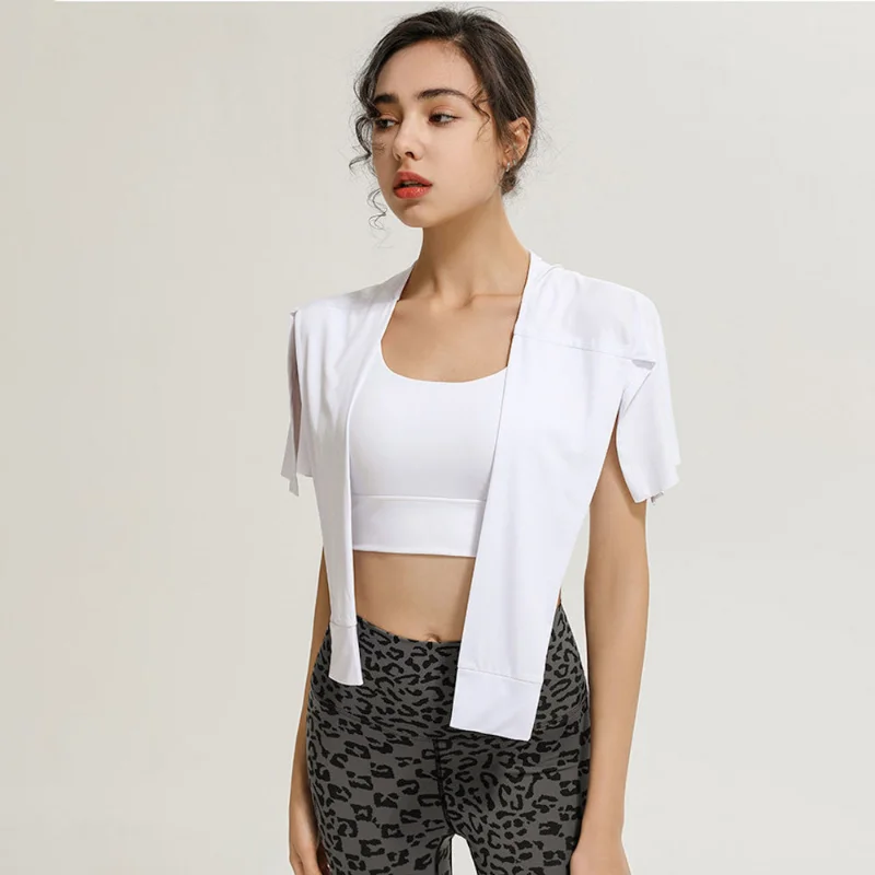 Decorative Fake Shirt Sport Gym Fitness One Piece Skirt Covering Buttocks Thin Half-length Bandage Yoga Dance Short Ballet Skirt