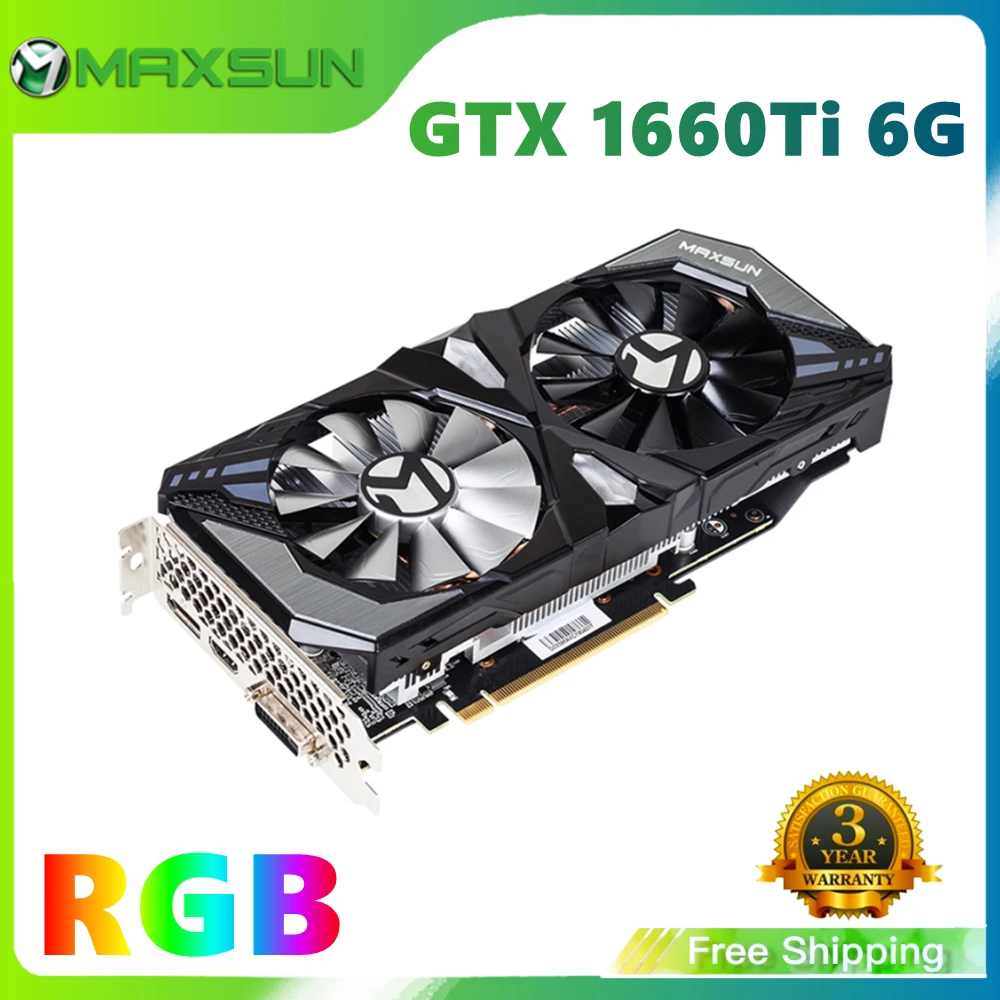 MAXSUN GTX 1660 Super Terminator 6G графическая карта GDDR6 GPU 192 бит видеоигра 12 нм RGB Освещение
