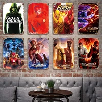 green arrow and flash tv series poster vintage tin sign metal sign decorative plaque for pub bar man cave club wall decoration