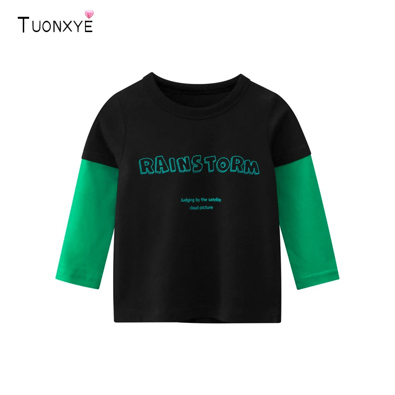 

Детские футболки TUONXYE с рисунком дождя и Торма для мальчиков, осенние детские рубашки с мультипликационным рисунком, повседневный топ с круглым вырезом и длинным рукавом, детская одежда