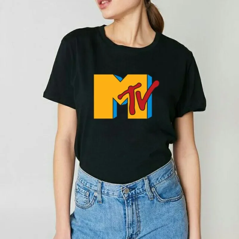 Футболка MTV с логотипом на весну Классическая хлопковая рубашка графическим