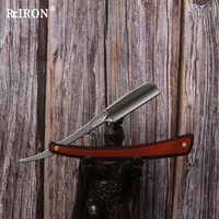 riron professional barber folding razor for men manual beard cut throat razors with color wood handle
