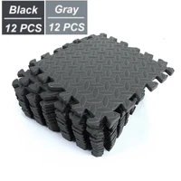 12PCS 30*30cm Sports Protection Gym Mat Home EVA Leaf Grain Floor Mats Yoga Fitness Non-Slip Splicing Rugs Thicken Shock Workout