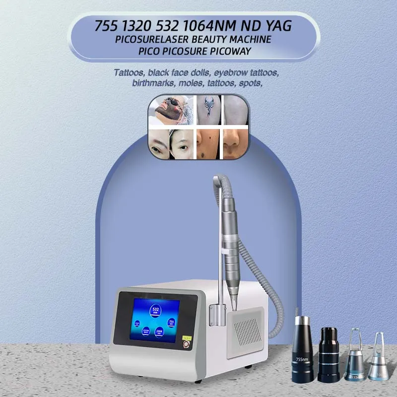 

2022 New Color Q Switch Nd Yag Tattoo Removal Machine/ Skin Rejuvenation/Black Face Doll /1320nm 1064nm 532nm 755nm Laser