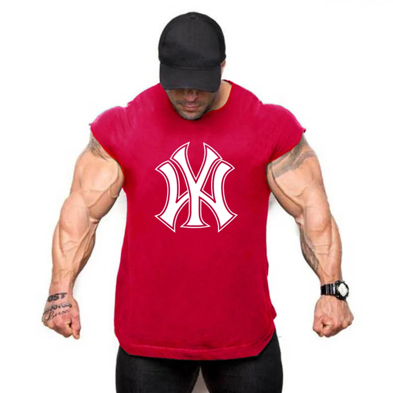 Мужской Хлопковый Жилет Для Фитнеса Брендовая Повседневная Одежда Майка