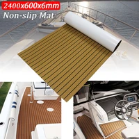 600x2400x6mm EVA Foam Faux Teak Boat Deck Mat Brown Decking Sheet Yacht Flooring Anti Skid Mat Self Adhesive Vehicle Pad
