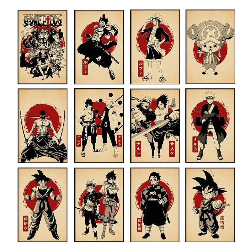 

Japanese Anime Canvas Painting Naruto One Piece Dragon Ball Wall Poster Print Mural Picture Living Room Home Decoration Cuadros