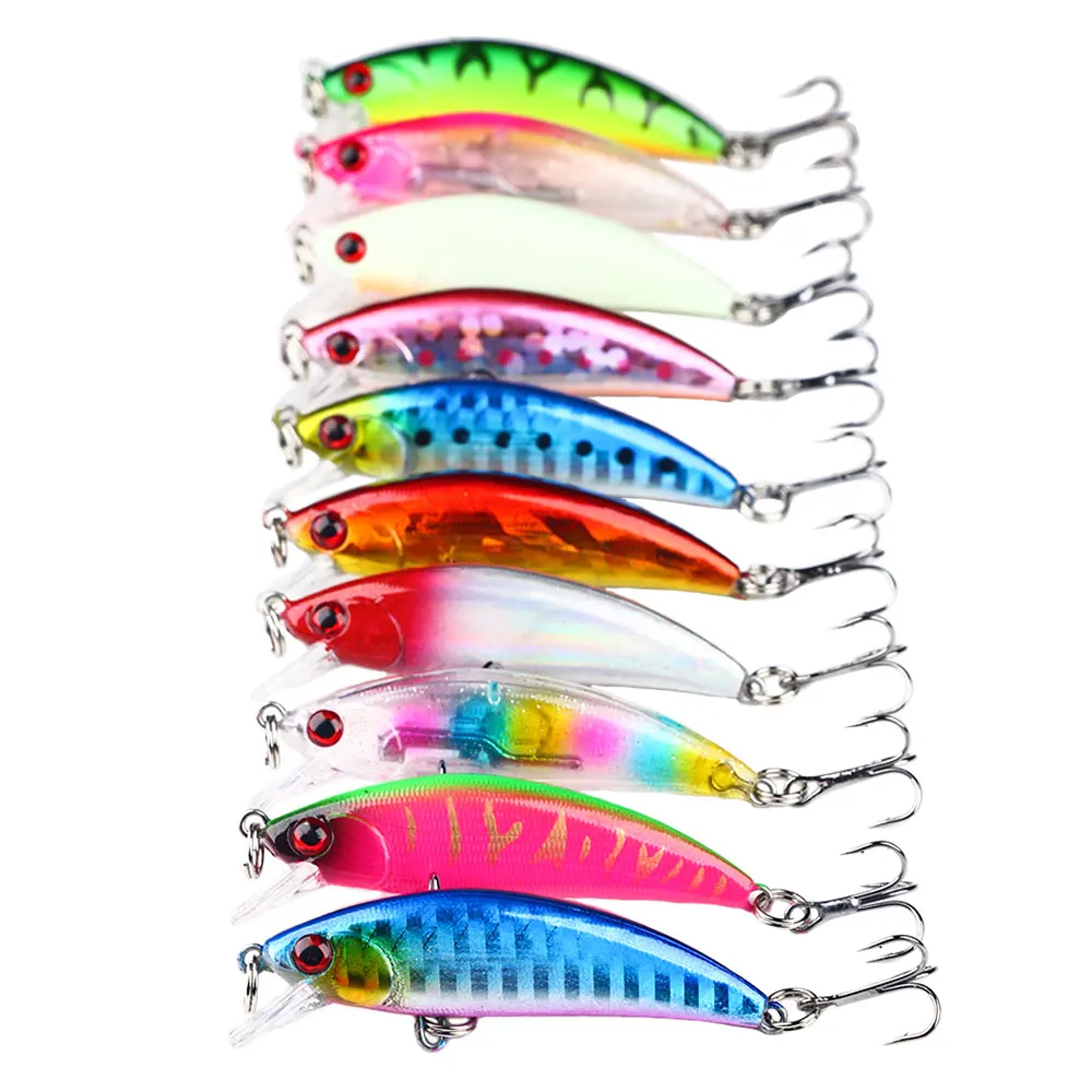 

1Pcs Hengjia Sinking Luminous Minnow Fishing Lures 5.5CM 4.8G Jerkbait Bass Pike Carp Wobblers Swimbait Professional Bait