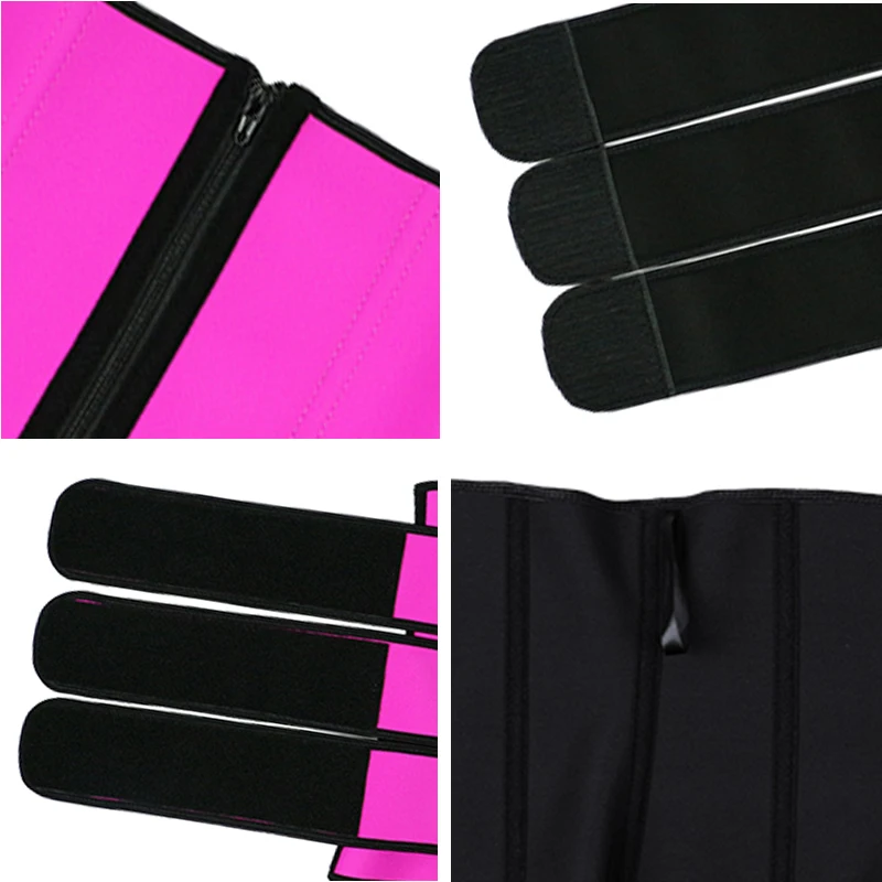 Atbuty Latex Waist Trainer 9 Steel Bone Girdle Women Shapewear Slimming Cincher Three Belt Zipper Corest Model Strap Body Shaper