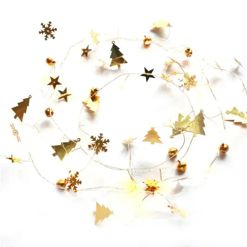 

Christmas Tree LED Snowflake Bell Star String Light 2m 20 LED Copper Wire Light Wedding Party Valentine'S Day Decor Light