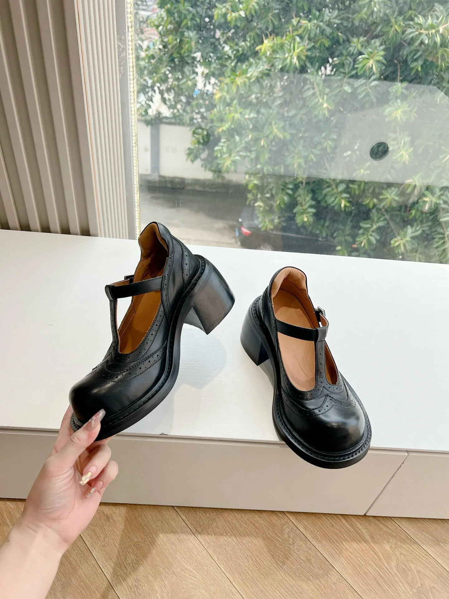 Женские Туфли Мэри Джейн универсальные туфли из натуральной кожи на толстом