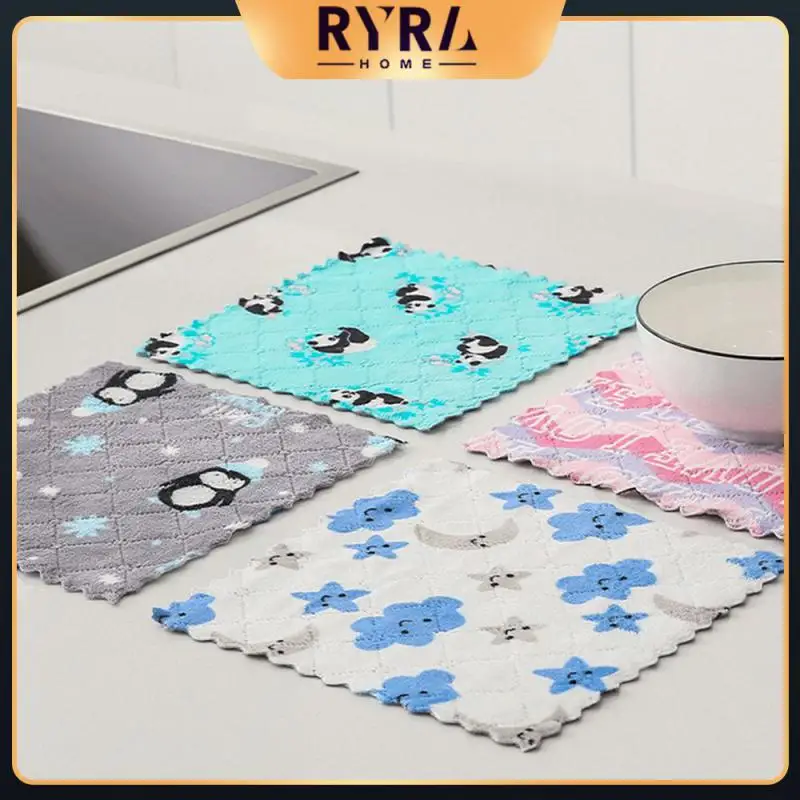 

Dining Table Cleaning Cloth Super Soft And Comfortable Coral Velvet Absorbent Cloth Washable And Reusable Effective Cleaning