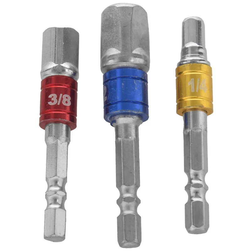 

Adapter Drill Bit, 3Pcs Impact Socket Square Nut Driver Bit + 3Pcs 1/4 Hex Shank Screwdriver Bit Holder + 1Pcs 1/4 Hex 105 Degre
