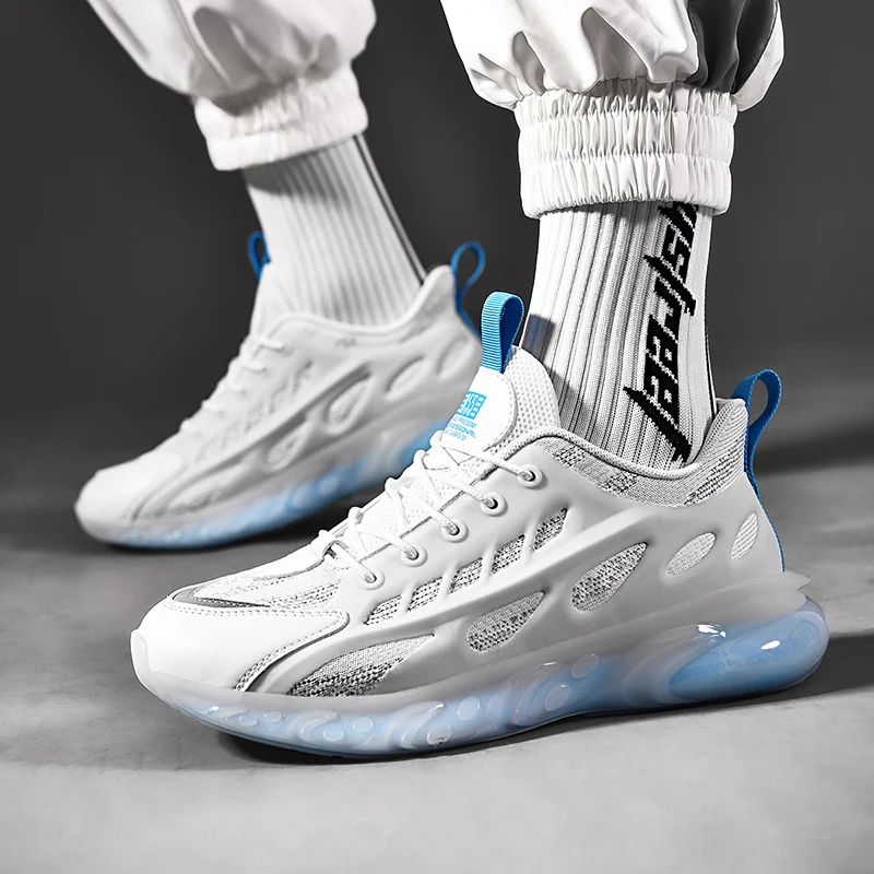 

Fujeak/Новинка; Лидер продаж; Мужская повседневная обувь; Дышащие кроссовки; Модная мужская спортивная обувь для бега; Серебристая тканевая му...