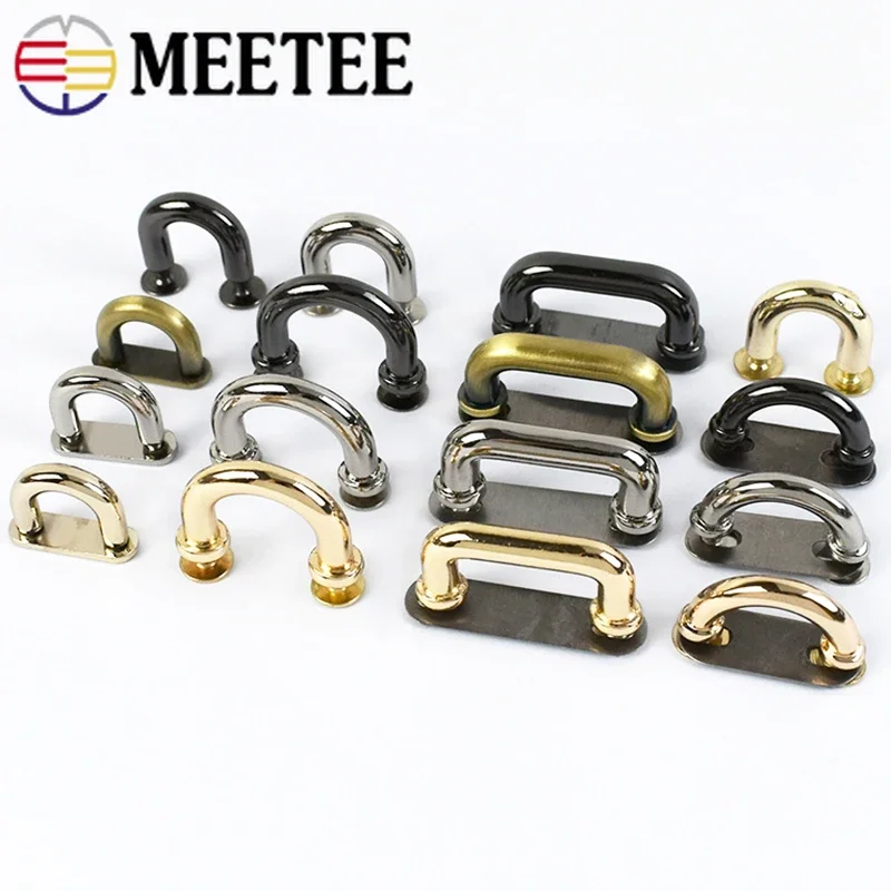 

Meetee 10Pcs D Ring Metal Arch Bridge Buckle Bag Strap Hook O Rings Side Clip Clasp Belt Buckles Handbag Hardware Accessories
