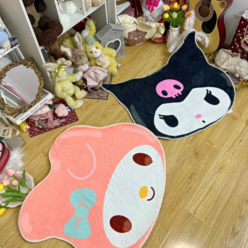 

Sanrio Kitty Cashmere Proof Floor Mat Cartoon Coolomie Girl Bedroom Decorative Carpet Bathroom Door Absorbent Non-slip Floor Mat