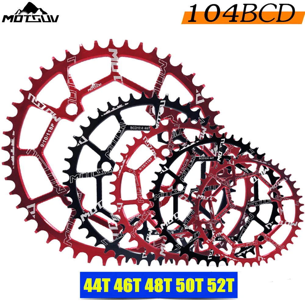 

104 BCD Wide and Narrow Teeth Circular Mountain Bike MTB Sprocket 40/42/44/46/48/50/52T Ring Crown 104mm for the Shimano Series