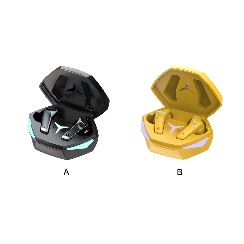 

Mobile Phone Waterproof TWS Gaming Earphones Noise Cancelling Touch Control Bluetooth-compatible Headphone Rechargeable Yellow