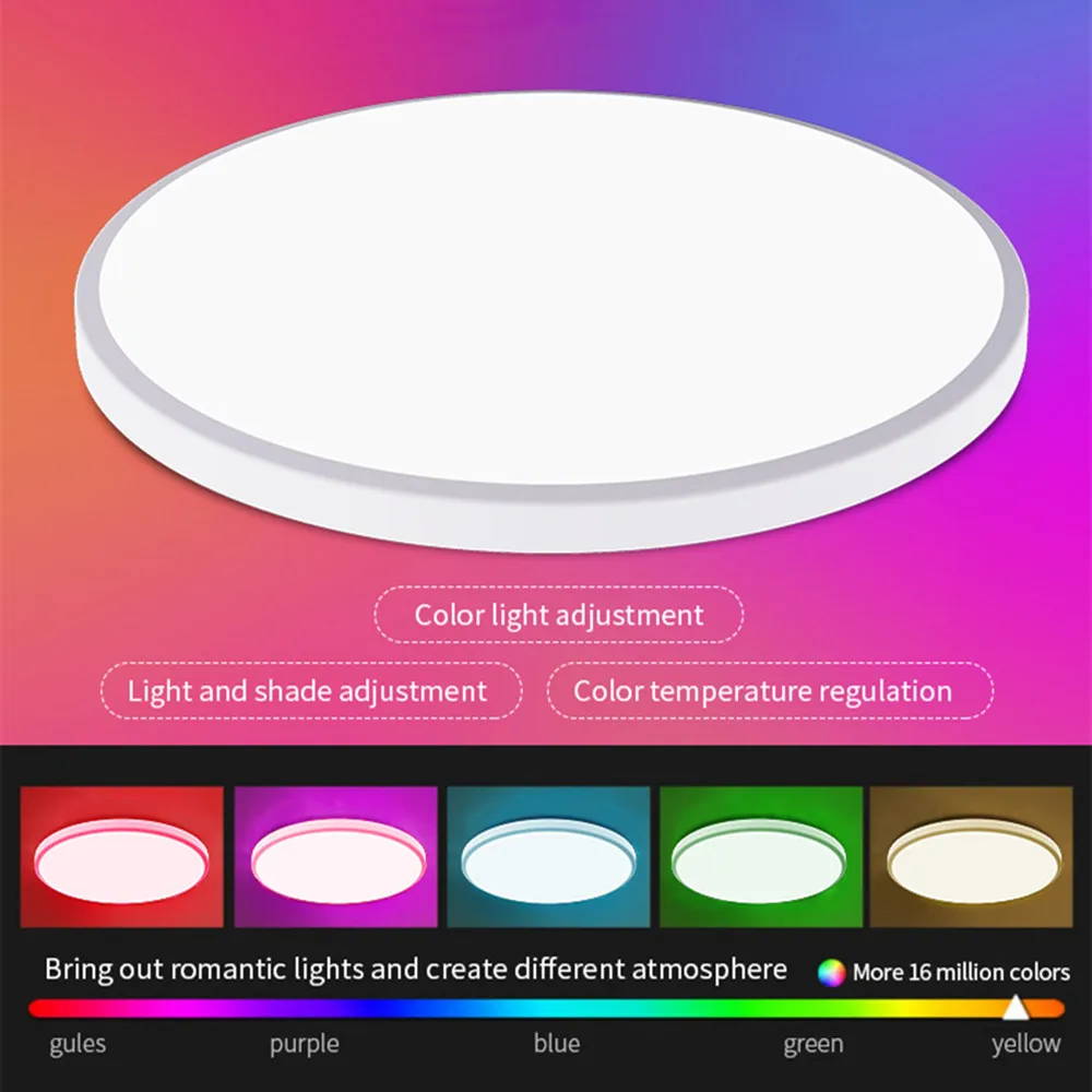 Умный потолочный светодиодный светильник Tuya лампа с регулируемой яркостью RGB/WW/CW
