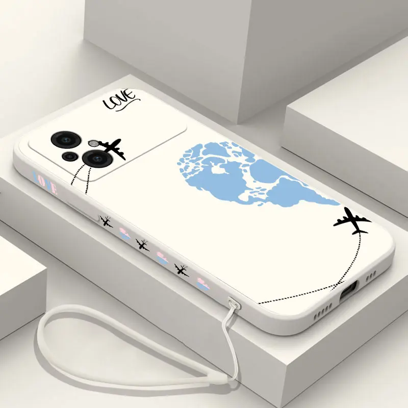 Чехол для телефона Love Airplane Couple Xiaomi Poco M5 X5 F5 F4 X4 M4 F3 X3 M3 F2 X2 Pro C40 4G 5G GT Liquid Silicone Cover