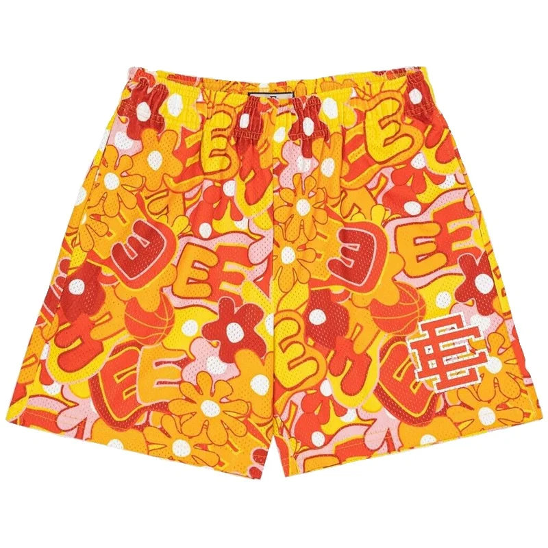 

Trendy athleisure shorts Men's/women's beach pants Mesh breathable sport quarter shorts drawstring pants