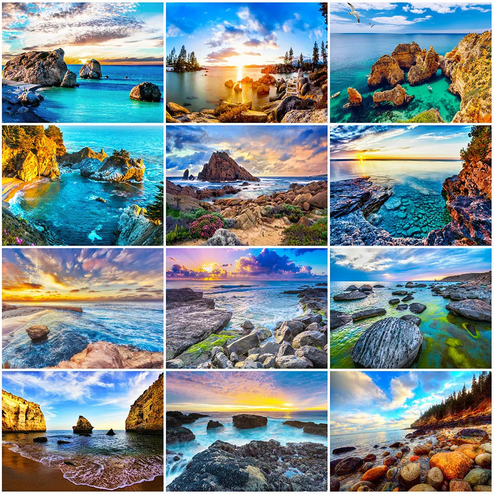 

EverShine 5D алмазная вышивка побережье Картина Закат картина Стразы мозаика Горный пейзаж Вышивка крестиком настенное искусство