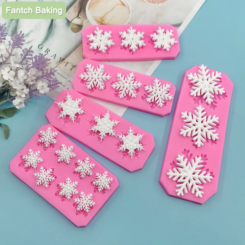 

Silicone Mold Christmas Cake Decorations Snowflake Lace Chocolate Party Winter Gift DIY Fondant Baking Cooking Decorating Tools