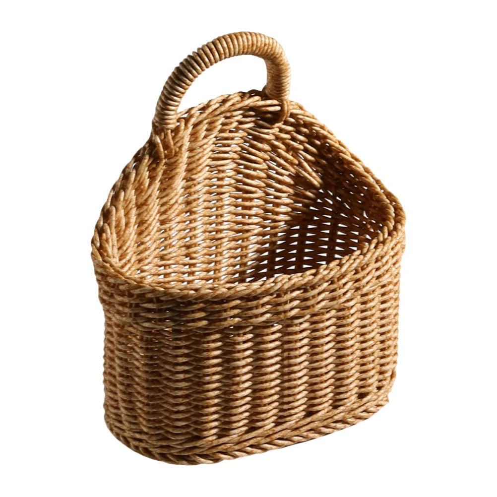 

Kitchen Hanging Basket Simulation Wicker Woven Garlic Ginger Storage Basket Rustic Planter Basket for Home Garden