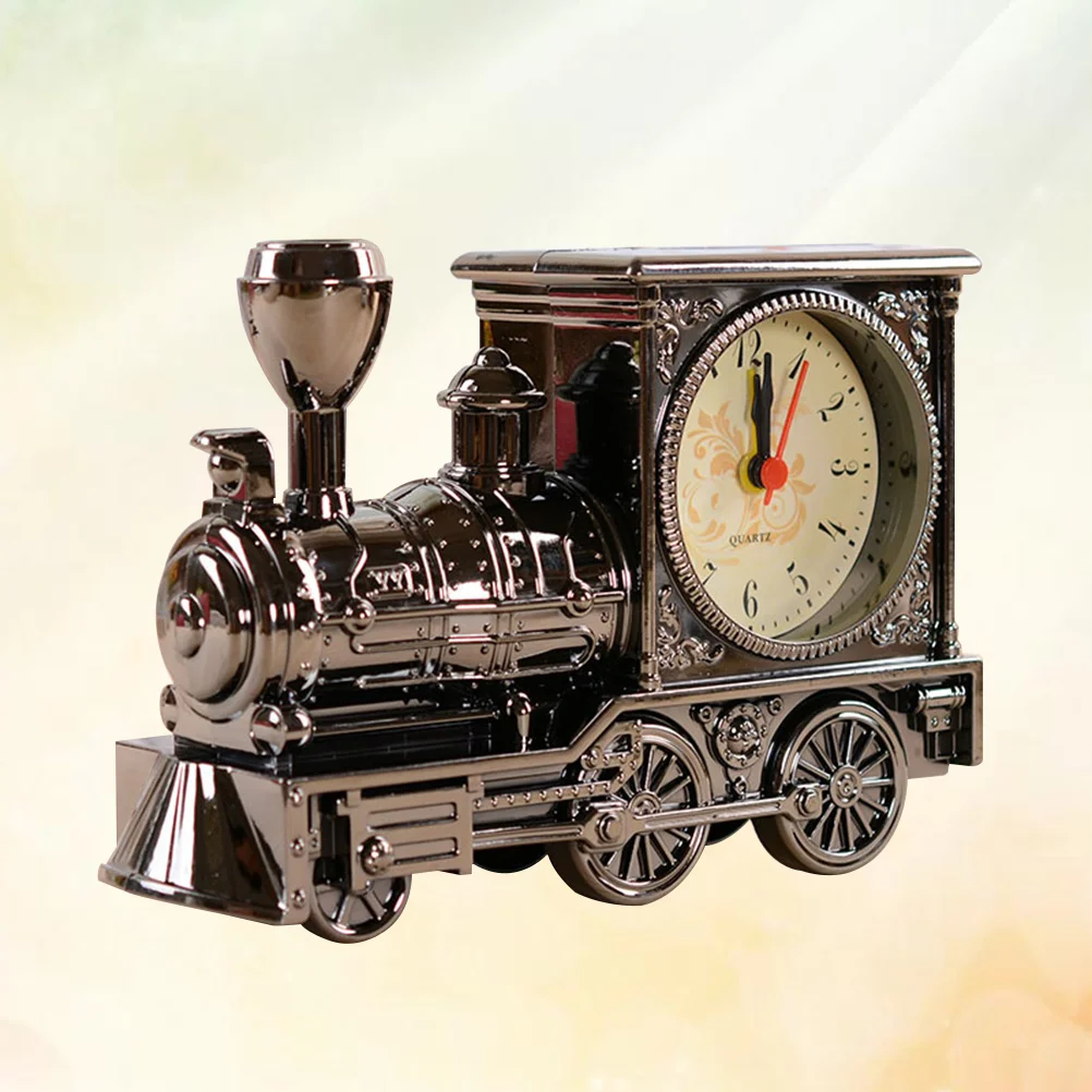 

Clock Alarm Vintage Retro Train Locomotive Clocks Table Desk Model Bedroom Kids Old Bedside Loud Up Travel Night Light Time