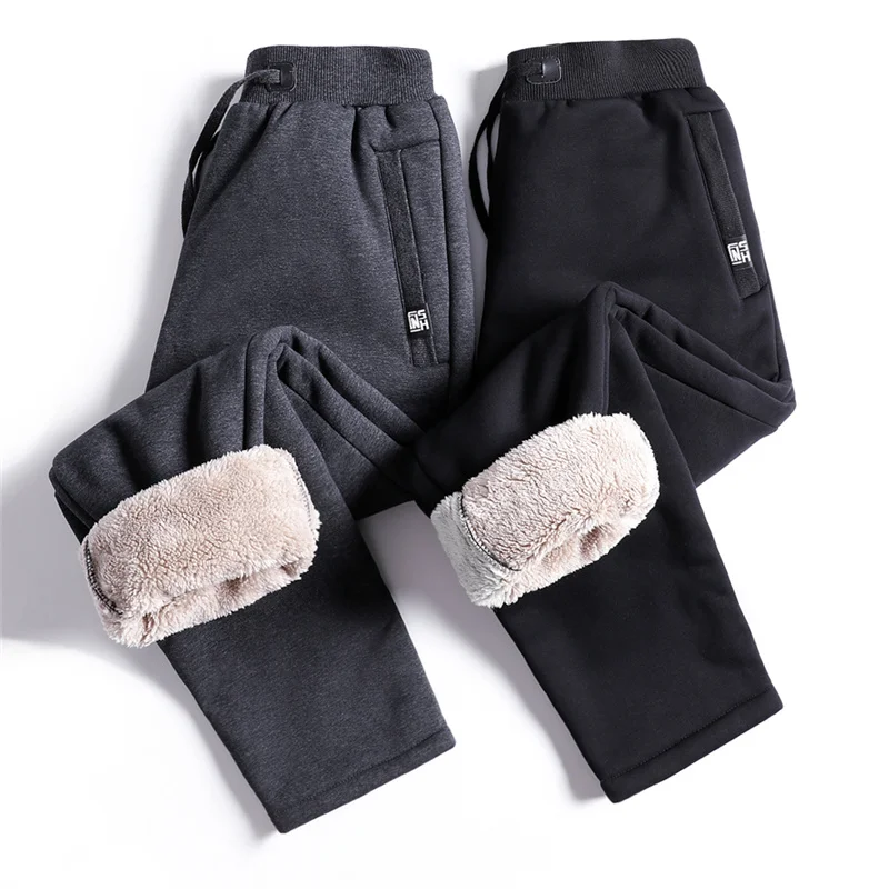 

Winter Super Warm Pants Men Heavyweight Lamb Velvet Sweatpants Size L-7XL 8XL Streetwear Casual Elastic Fleece Joggers Trousers