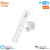 wifi smart power strip uk surge protector with 4 way ac socket 2 usb port home control switch compatible alexa google assistant