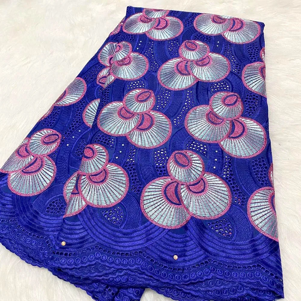 

African Lace Fabric 2022 High Quality Swiss Voile Lace Fabric 5 Yards Embroidered Nigerian Lace Fabrics Party Dress For Women