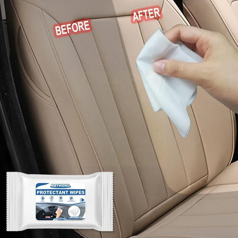 Car Interior Wipes Glass Leather Interior Refurbished Clean Sofa Care Wet Maintenance Cleaning Steering Wipes Instrument Wh J8y7