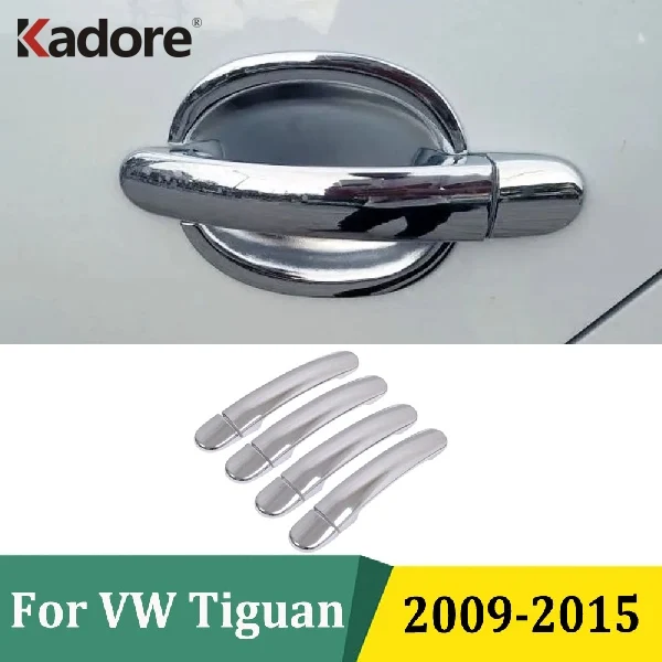 

Для Volkswagen Tiguan 2009-2015: Хромированные накладки на дверные ручки из ABS-пластика, аксессуары для стайлинга автомобиля