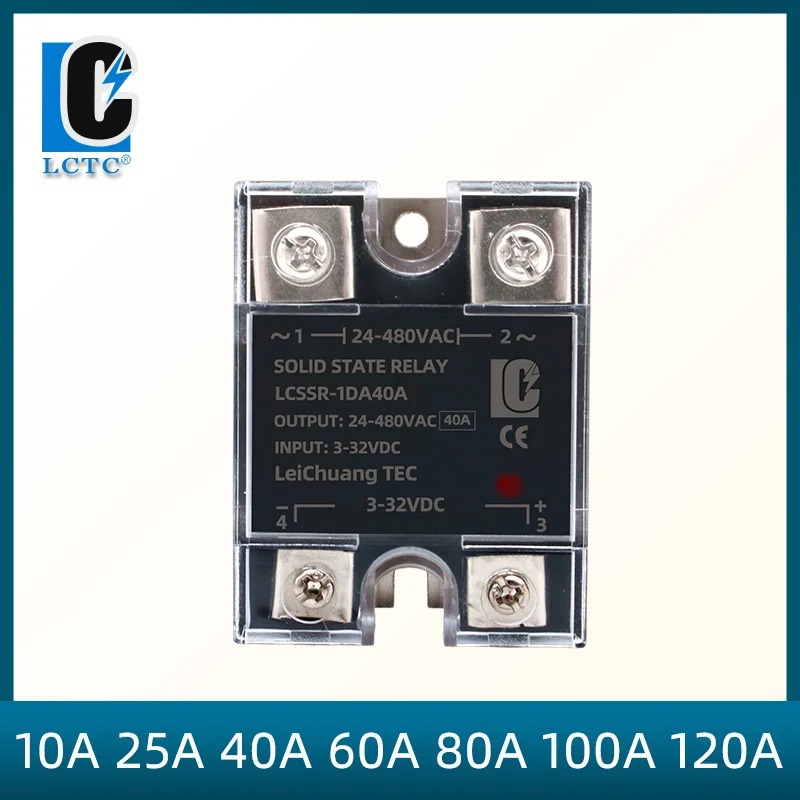 

10A-120A SSR Single phase Solid state relay DC control DA SSR, 3-32VDC to 24-480VAC