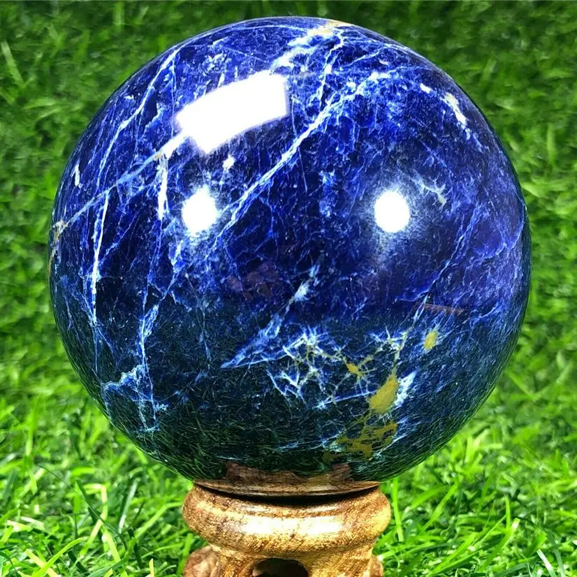 

Natural Blue Stone Ball Hand Polished Crystal Energy Healing Home Office Decoration Craft Gift