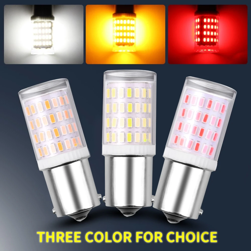 

Автомобильная сигнальная лампа 12 В 80SMD 3014 1156 BA15S/1157 BAY15D, лампа для чтения высокой яркости, белая, красная, желтая, автомобильная светодиодная ...