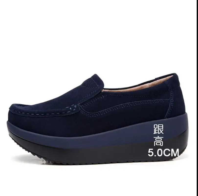 Spring Autumn Women Flats Platform Loafers Ladies Work Genuine Leather Comfort Soft Moccasins Nursing Slip On Casual Shoes