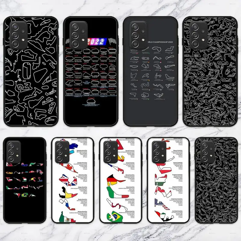 

F1 Race Circuits Phone Case For Samsung Galaxy A02 A12 A21 A22 A32 A41 A42 A51 A71 A72 Shell