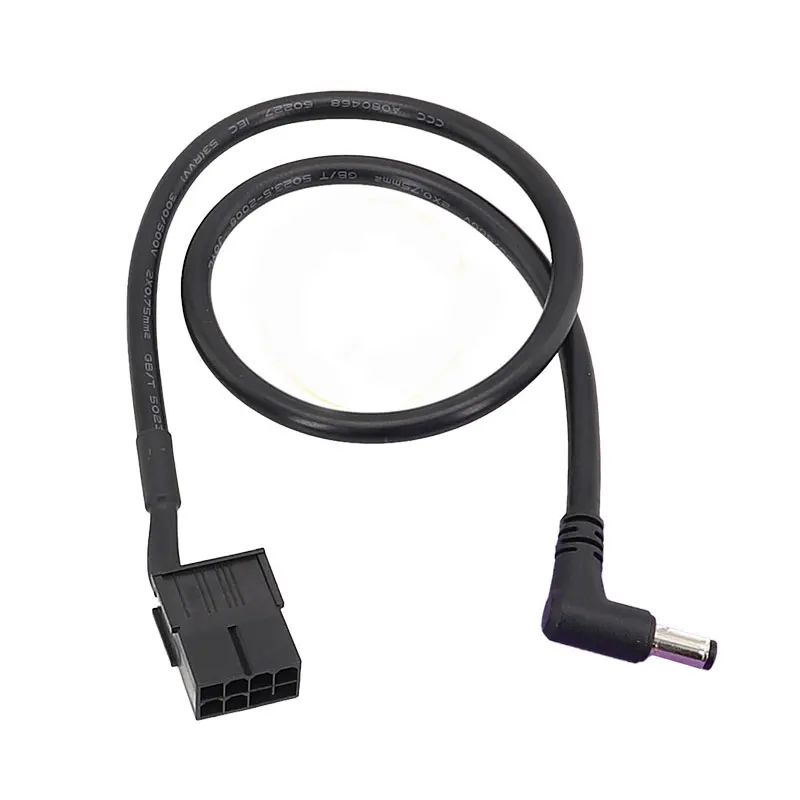 Фото Кабель-адаптер питания GPU 6-контактный/8-контактный (гнездо) на 1x2x3x 5525/5521 (штекер) DC, угловой, 12В, для конвертации питания PCIE в DC, 30 см №4