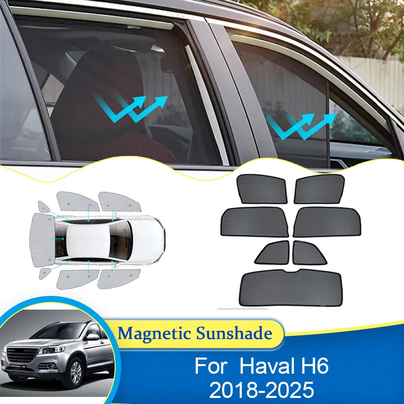 Для Haval H6 Hover II 2018 2019 2020 2021 2022 2023 2024 2025 Солнцезащитный козырек Магнитный оконный