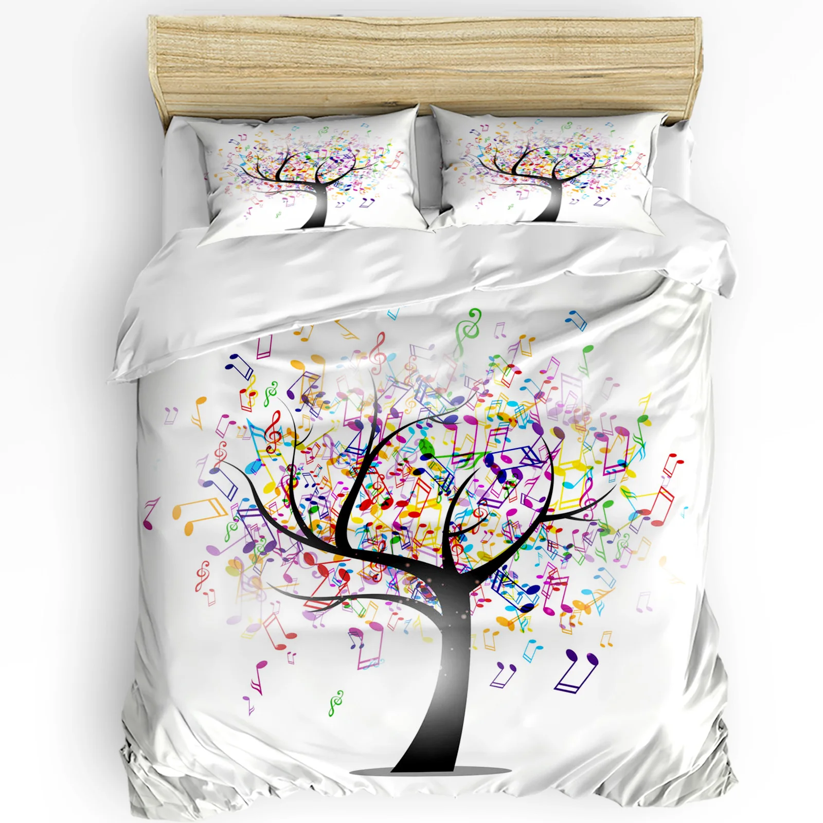 

Tree Note Plant Symbol Art Printed Comfort Duvet Cover Pillow Case Home Textile Quilt Cover Boy Kid Teen Girl 3pcs Bedding Set