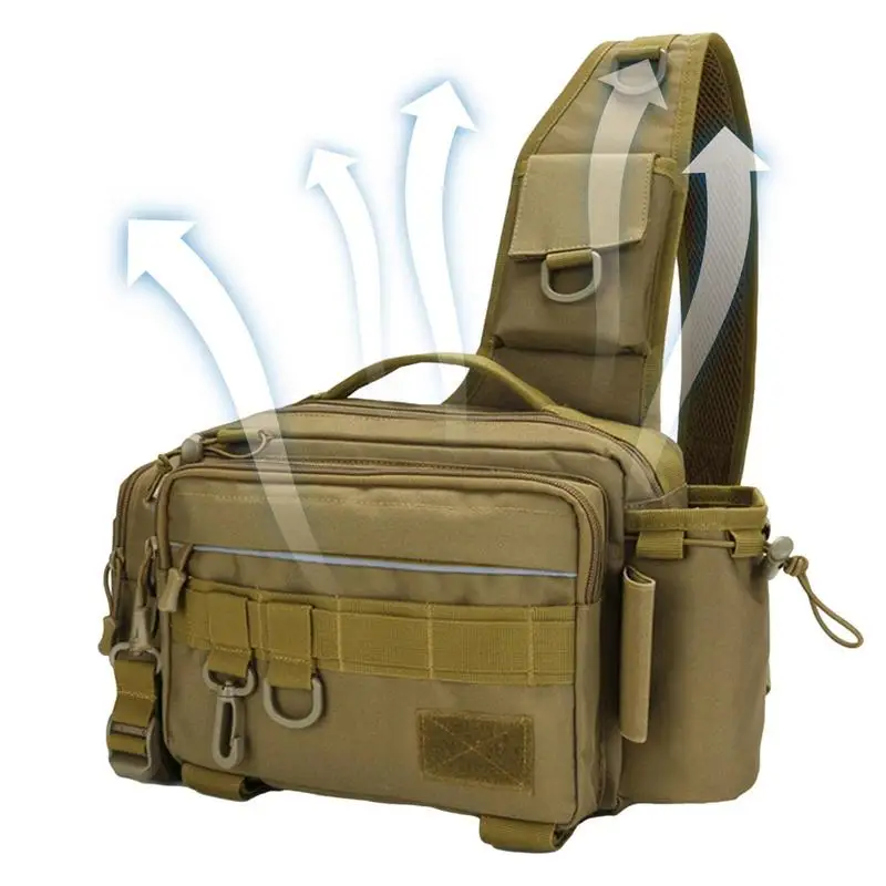

Fishing Tackle Bag Water-Resistant Fishing Tackle Storage Bag Fly Fishing Sling Bag Utility Storage Fishing Lures Outdoor Bag