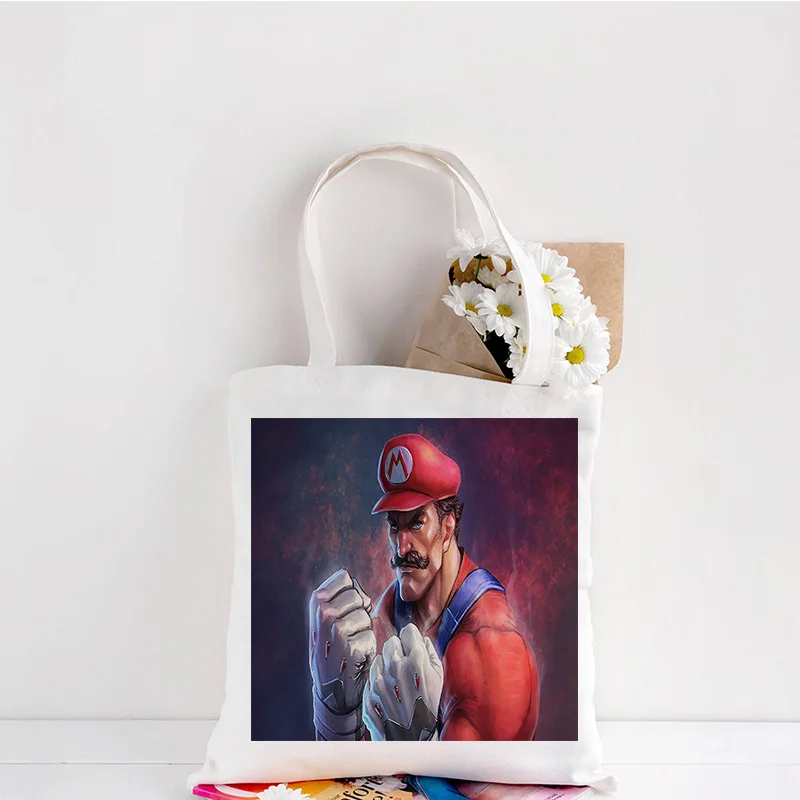 

Экологически чистые холщовые сумки, сумки на плечо для игр, вместительные Косметические Сумки для хранения, сумки для покупок с фруктами