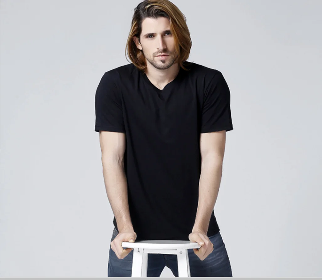 

B1109 Pure Kleur Man T-shirt voor Mannelijke Kleding