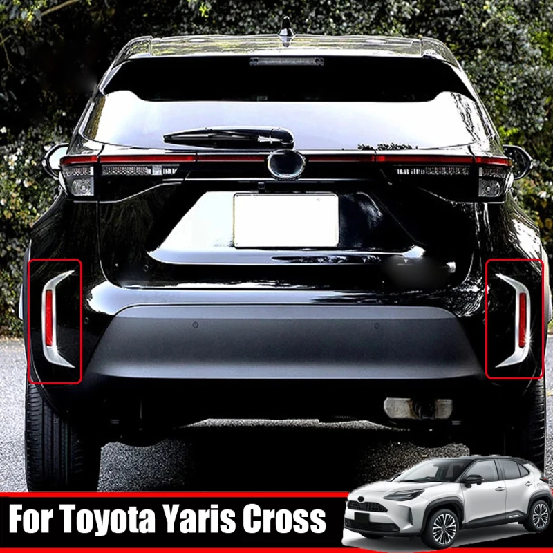 

For Toyota Yaris Cross 2020 2021 ABS black Rear Fog light Lamp Cover Trim Foglamp Frame Sticker Car Exterior Accessories